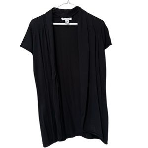 Medium White House black Market cap sleeve black sweater shawl collar